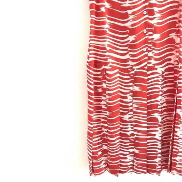 CAbi | Womens Red Brushstroke Dress Button Front Size S - Picture 9 of 13